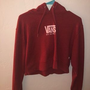 Vans Red Cropped Hoodie Never Worn